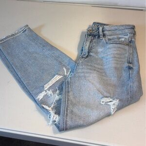 American Eagle Outfitters Light Blue Distressed mom Jeans size 0 short